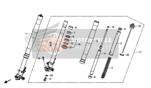 Honda CRF1000A 2016 Forcella anteriore per un 2016 Honda CRF1000A