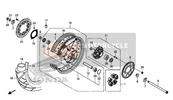 42635MJPG60, Hub Sub Assy., Rr., Honda, 0