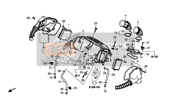 Honda CRF1000A 2016 Filtro dell'aria per un 2016 Honda CRF1000A