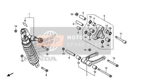 Honda CRF1000A 2016 Cojín trasero para un 2016 Honda CRF1000A