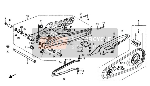 Honda CRF1000D 2016 Braccio oscillante per un 2016 Honda CRF1000D