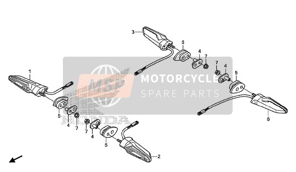 Honda CRF1000D 2016 Indicator voor een 2016 Honda CRF1000D