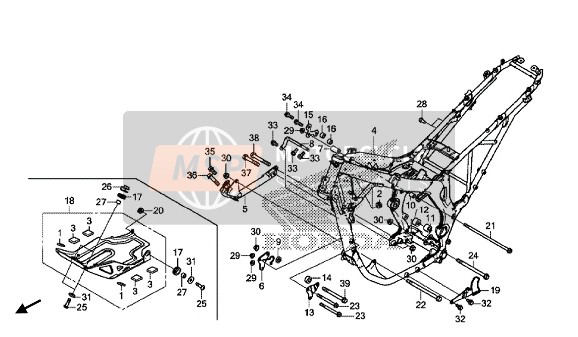 Honda CRF1000D 2016 Frame voor een 2016 Honda CRF1000D