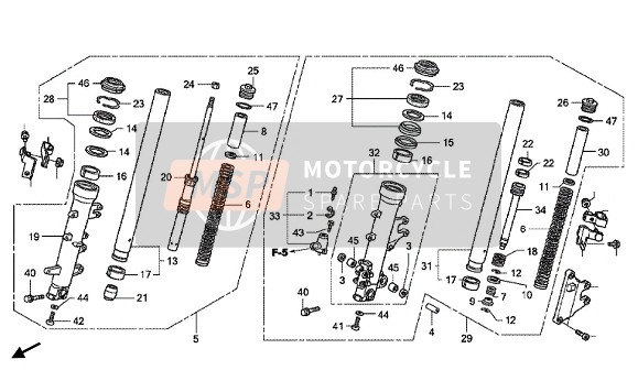 Honda GL1800 2016 Tenedor frontal para un 2016 Honda GL1800