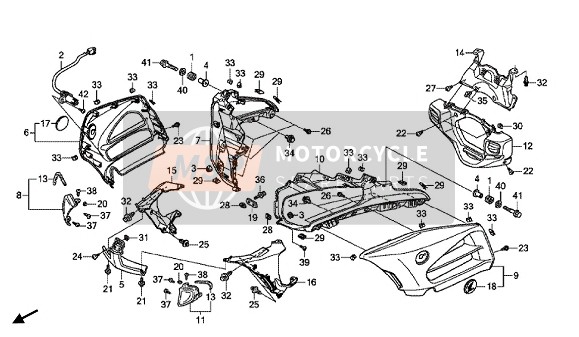 Honda GL1800 2016 Cowling per un 2016 Honda GL1800