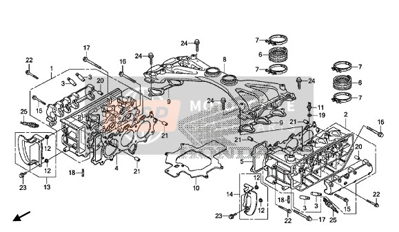 Honda GL1800B 2016 Cabeza de cilindro para un 2016 Honda GL1800B