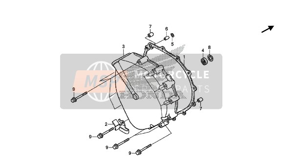 Honda GL1800B 2016 Couvercle d'embrayage pour un 2016 Honda GL1800B