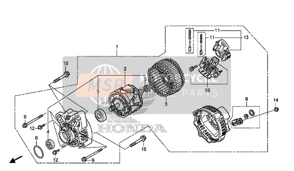 Honda GL1800B 2016 Generator voor een 2016 Honda GL1800B