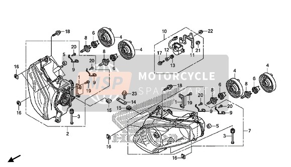 Honda GL1800B 2016 Koplamp voor een 2016 Honda GL1800B