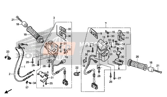 Honda GL1800B 2016 HANDLE SWITCH for a 2016 Honda GL1800B