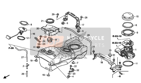 Honda GL1800B 2016 Depósito de combustible para un 2016 Honda GL1800B