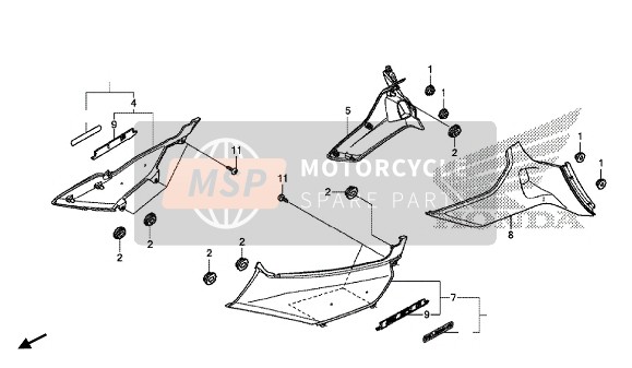 Honda GL1800B 2016 SEITLICHE ABDECKUNG für ein 2016 Honda GL1800B