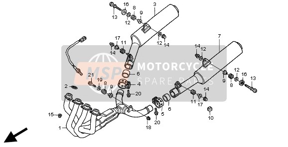 Honda CBR1100XX 1998 EXHAUST MUFFLER for a 1998 Honda CBR1100XX