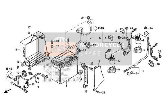 Honda GL1800B 2016 Batterie pour un 2016 Honda GL1800B