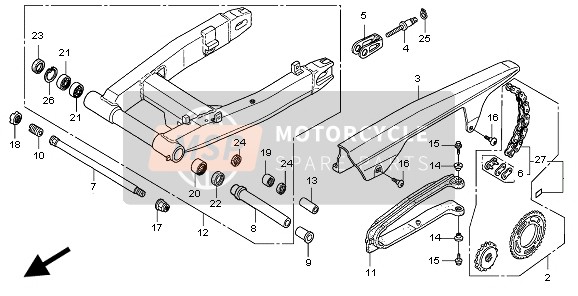 Honda CBR1100XX 1998 SWINGARM for a 1998 Honda CBR1100XX