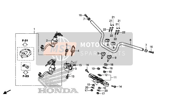 90305KGH900, Nut, Steering Stem, Honda, 1