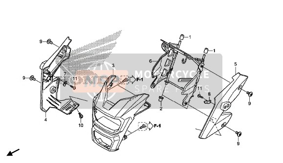 Honda MSX125 2016 Koplampafdekking voor een 2016 Honda MSX125