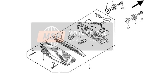 Honda CBR1100XX 1998 TAILLIGHT for a 1998 Honda CBR1100XX