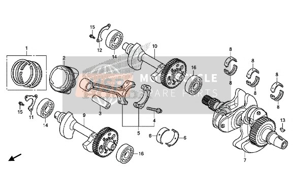 Honda NC750XA 2016 Cigüeñal & Pistón para un 2016 Honda NC750XA