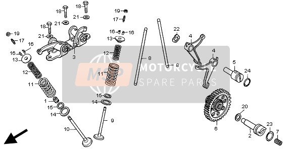 14423KY0890, Eje,  Engranaje De Levas, Honda, 1