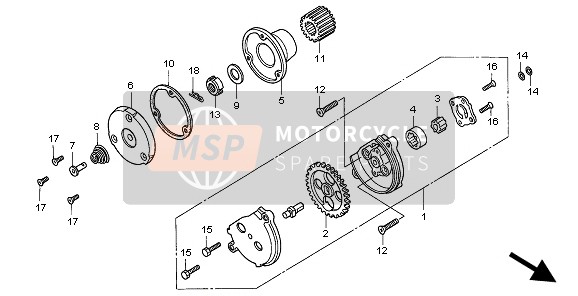 23121KCS650, Pignon De Commande Primai, Honda, 1