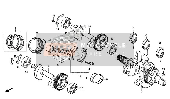 Honda NC750XD 2016 CRANKSHAFT & PISTON for a 2016 Honda NC750XD