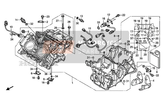 Honda VFR1200XDL 2016 Carter pour un 2016 Honda VFR1200XDL