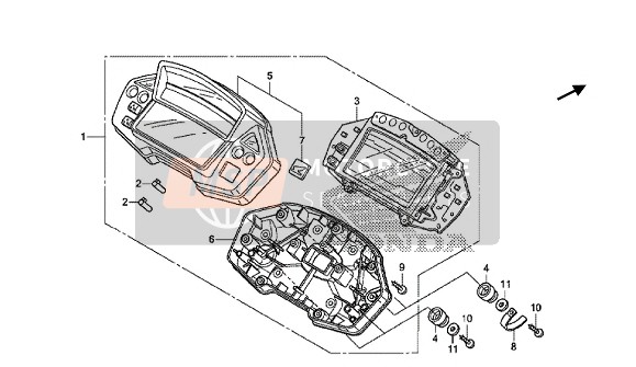 37110MGHH31, Meter Comp., Lcd, Honda, 0