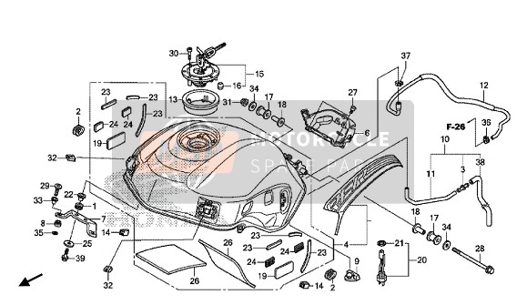 17531MGH640, Rubber, Fuel Tank Stay, Honda, 1