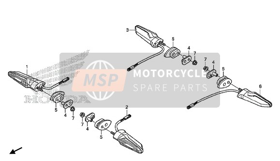 Honda VFR1200XDL 2016 Indicator voor een 2016 Honda VFR1200XDL