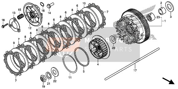 22202MJPG51, Disk B, Clutch Friction, Honda, 0