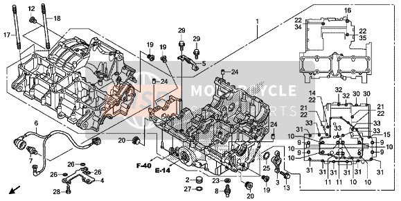 Honda CB1100EXCA 2017 CRANKCASE for a 2017 Honda CB1100EXCA