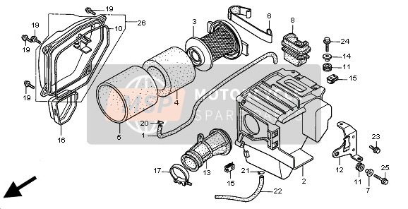 Honda CG125 1998 Filtro dell'aria per un 1998 Honda CG125