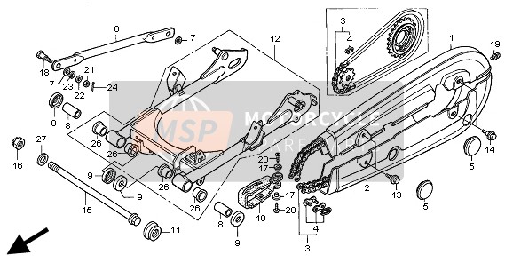 Honda CG125 1998 REAR FORK for a 1998 Honda CG125