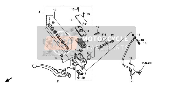 Honda CB1100RSNA 2017 Maître-cylindre de frein avant pour un 2017 Honda CB1100RSNA