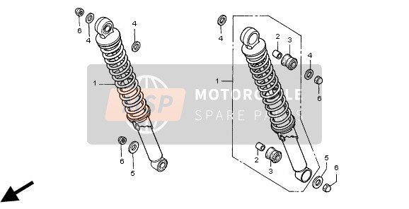 Honda CG125 1998 Coussin arrière pour un 1998 Honda CG125