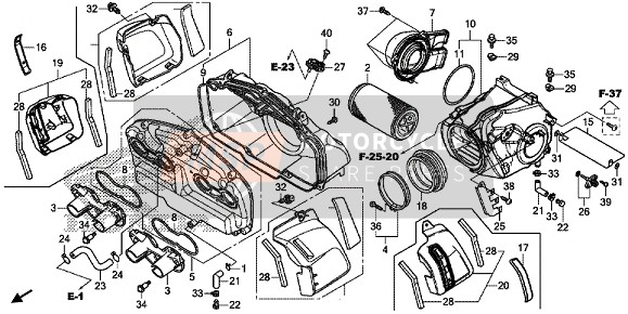 Honda CB1100RSNA 2017 Luchtfilter voor een 2017 Honda CB1100RSNA