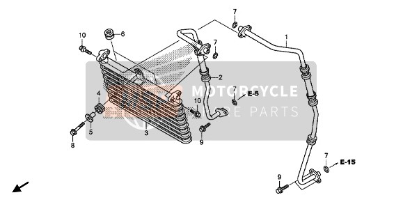 Honda CB1100RSNA 2017 Olie koeler voor een 2017 Honda CB1100RSNA