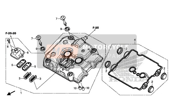 Honda CMX500 2017 Le couvre-culasse pour un 2017 Honda CMX500