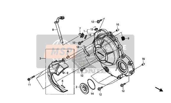 11380MKGA00, Couvercle,  Moteur Lateral, Honda, 0