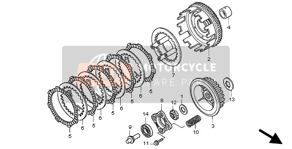 Honda CLR125 1998 CLUTCH for a 1998 Honda CLR125