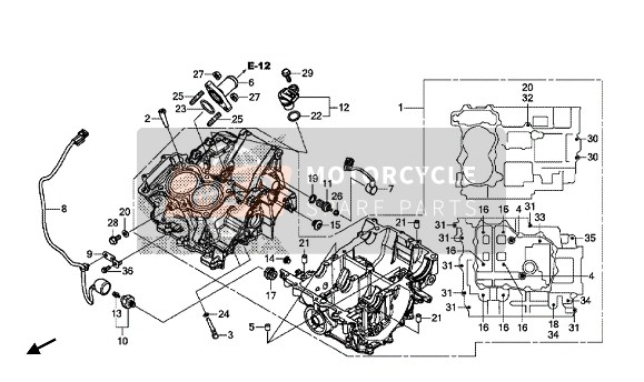 Honda CMX500 2017 Caja Del Cigüeñal para un 2017 Honda CMX500