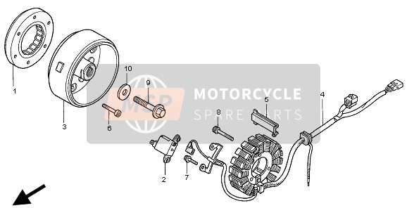 Honda CLR125 1998 Generator voor een 1998 Honda CLR125