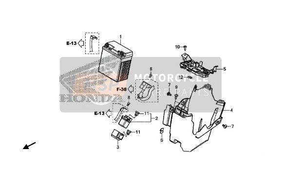 Honda CMX500 2017 Batterie pour un 2017 Honda CMX500