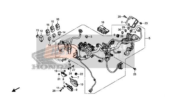 64535MFJD00, Goma,  Cubierta Lateral, Honda, 1