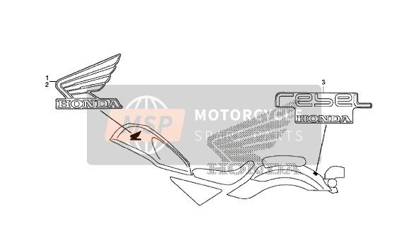 86201K87A00ZA, Mark, R. Wing (85mm) *TYPE5* (TYPE5 ), Honda, 0