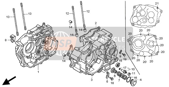 Honda CLR125 1998 CRANKCASE for a 1998 Honda CLR125