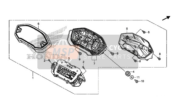 37130K26C11, Meter Compleet, Lcd, Honda, 0