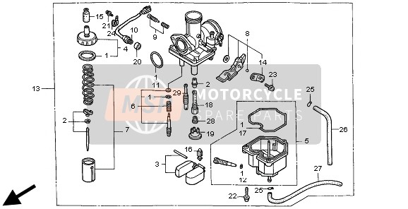 Honda CLR125 1998 Carburateur voor een 1998 Honda CLR125