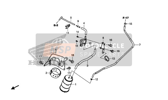 17540MJSD30, Tube, Canister Charge, Honda, 0